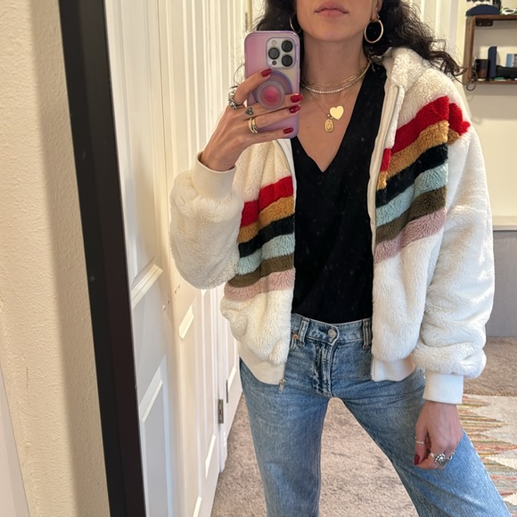 Vintage fuzzy rainbow jacket - Picture 5 of 5